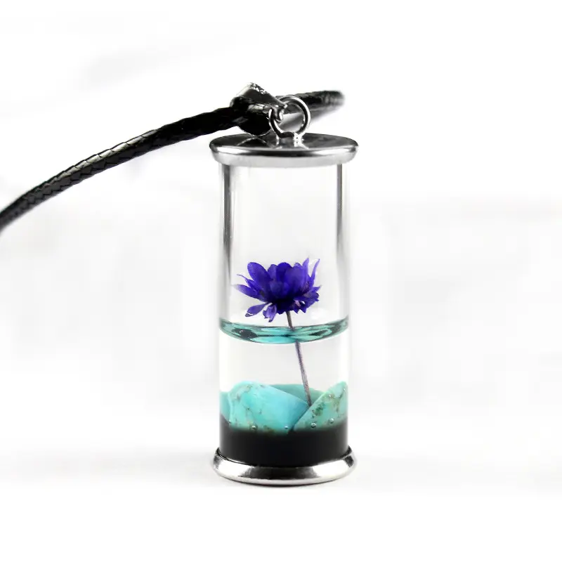 new arrival jewelry glass bottle real daisy dry flower necklace