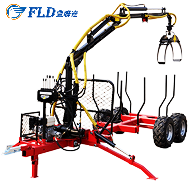 Лесное оборудование, деревянный прицеп с краном для продажи