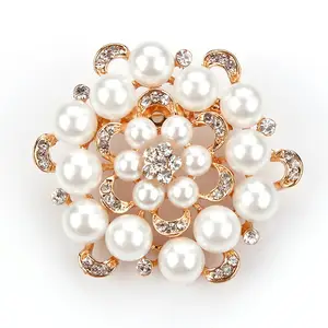 Broche de mariage Vintage, accessoire de broche Vintage imitation de perles, ornement de couleur argent et or