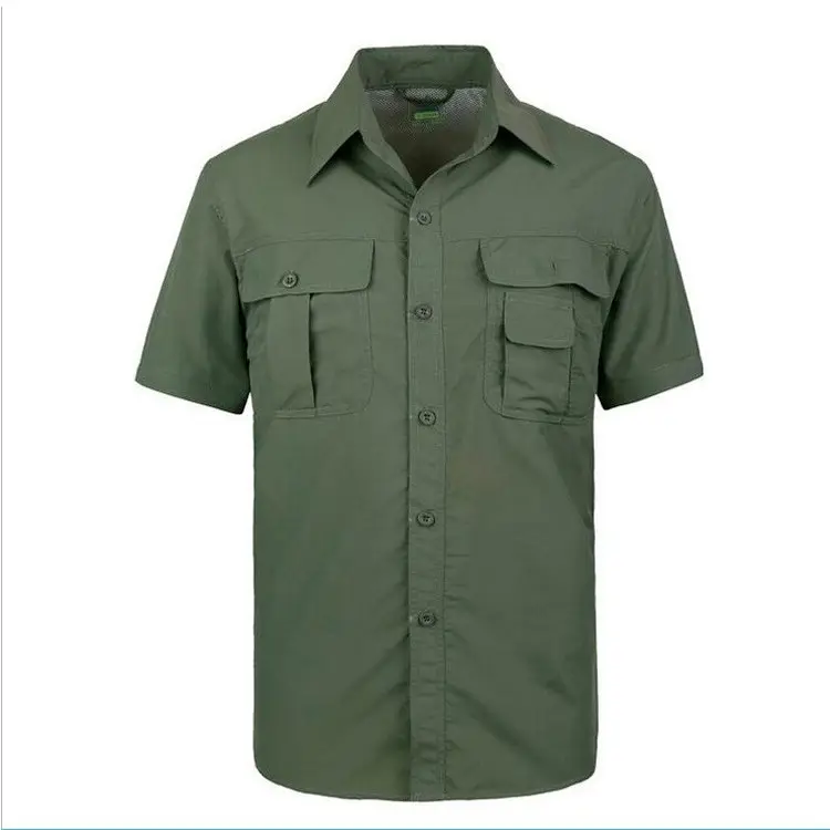 पुरुषों सामरिक जल्दी सूखी शर्ट लंबी आस्तीन लंबी पैदल यात्रा कपड़े मछली पकड़ने शर्ट जेब के साथ डेरा डाले हुए Tshirt शिकार आउटडोर शर्ट