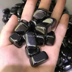 Sliver black natural hematite polished tumbled stone