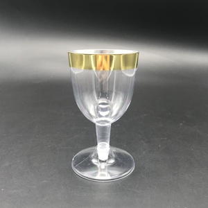 <span class=keywords><strong>Verre</strong></span> <span class=keywords><strong>à</strong></span> <span class=keywords><strong>vin</strong></span> <span class=keywords><strong>jetable</strong></span> en plastique, pièces, avec bordure en or, 2 pièces - Product Image 1