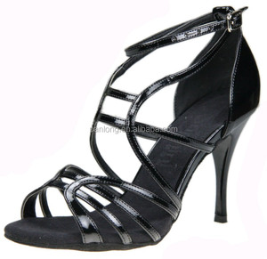 Sepatu Dansa Tango Hak Tinggi PU Hitam Seksi - Product Image 5