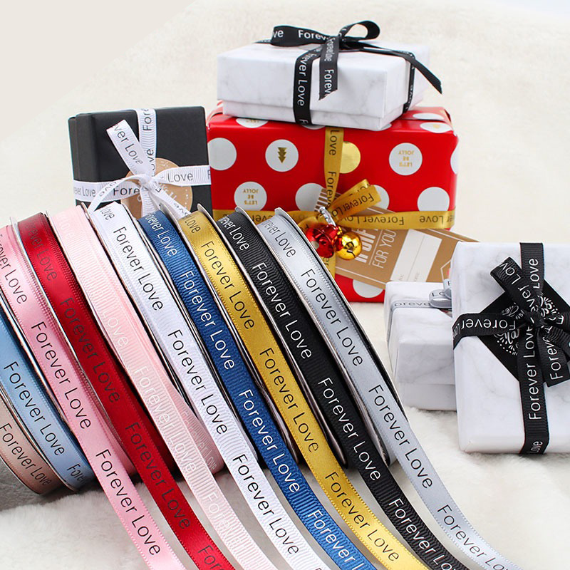 Gift Wrapping Wholesale 15mm 5/8 Inch White Printed Polyester Grosgrain Ribbon Custom