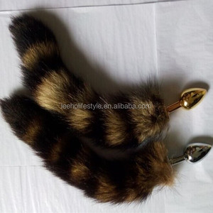 raccoon anal plug Raccoon Coat Butt Plug Tails Key Ring Chain For Sale main image 0
