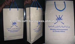 LOWELLCRAFT BRR04213 Printed Recycled Paper <b>Bags</b> <b>Medium</b> <b>Size</b> Logo Print Rope Handle Reusable Shopping & Fruit Storage Tote - Product Image 2