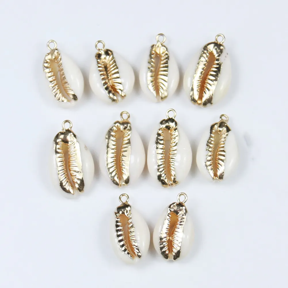 טבעי צדפים Cowries מעטפת מצופה זהב ים פגז תכשיטי תליון שרשרת תכשיטי ביצוע אביזרי קישוט