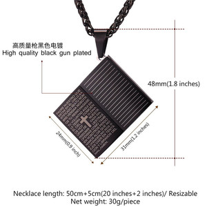 Oro nero placcato blu 316L in acciaio inox ciondolo a forma di <span class=keywords><strong>libro</strong></span> collana gioielli ciondoli e ciondoli - Product Image 4