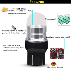 Ampoule LED rouge P21W T20 PY21W W21W W16W T15 7443 W21/5W 7440 BAU15S Lumière de voiture T25 Ba15s Bay15d DRL Lampe automobile 12V 24V Clignotant - Product Image 2