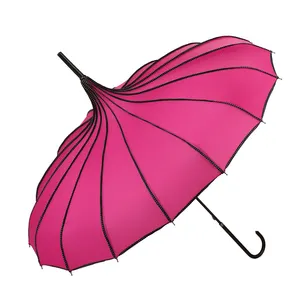 Plus récent Dentelle Dentelle Pliant Pagode Parapluie Soleil Pluie Anti-uv Princesse Mariage Mode parapluie spécial