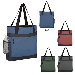 شعار مخصوص مطبوع 300D Polycanvas حقيبة لباد ترويجية قابلة لإعادة الاستخدام حقيبة تسوق