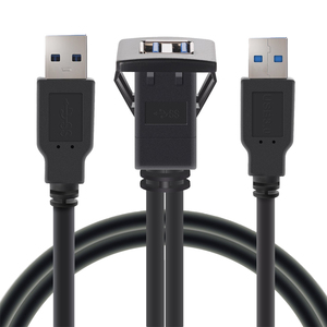 USB 3.0 Bảng Điều Khiển Kép Usb Cho Xe Hơi Một Phích Cắm Cái Vào Hai Usb A Cáp Sạc Nối Dài - Product Image 1