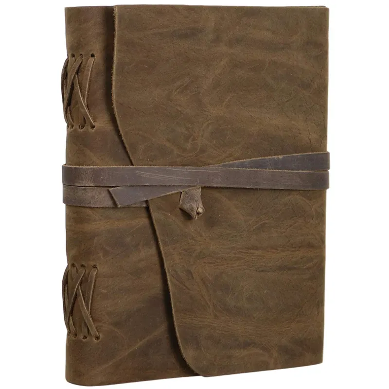 Outrider caderno de couro, livro branco diário com alça 6 "x 8