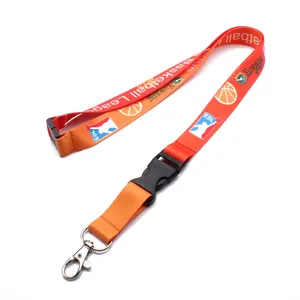 Groothandel Gratis Monsters Gedrukt Polyester Custom Hoge Kwaliteit Nfl Lanyard