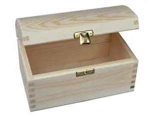 Mini caja de almacenamiento de madera con forma de Cofre del Tesoro, para joyas decorativas, 2022