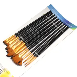 Ready To Ship Worison 12Pcs Different Shape Nylon Hair Watercolor Artist Paint Brush Set For Acrylic Drawing Art Supplies