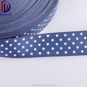 Alta calidad al por mayor de polca imprimió la cinta del grosgrain del poliester cintas navy - Product Image 3
