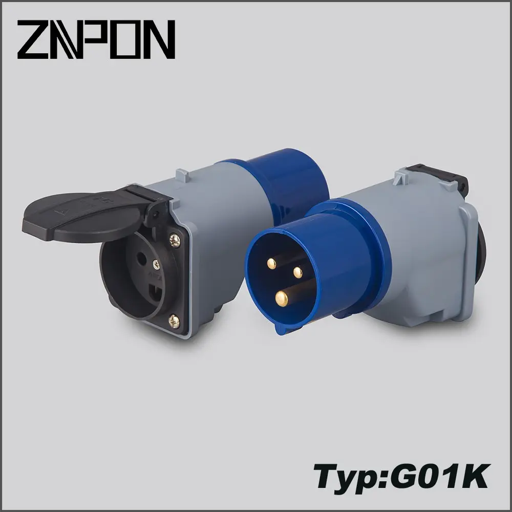 ZNPON tipo G01K 16A 250V enchufe industrial a Dinamarca adaptador hembra