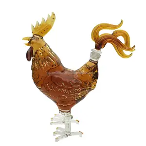 Botella artística de cristal con forma de gallo, para licor, pollo, 500ml, 750ml