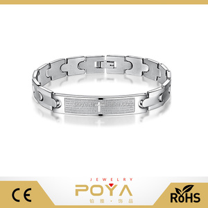 POYA Joyería de Los Hombres Y Mujeres Pulsera de Acero Inoxidable Con Láser, brillante Pulsera de Oración Biblia, nueva Pulsera de Navidad - Product Image 1