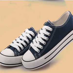 Wholesale cheap popular classic vulcanized high platform Sneakers women canvas shoes - Product Image 2
