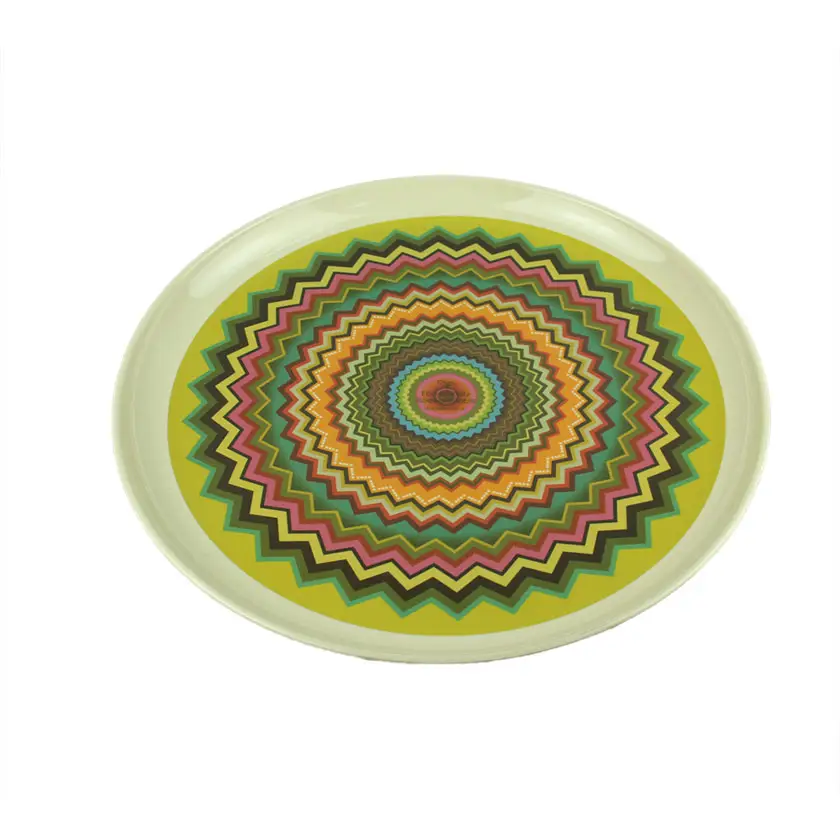 Pleine couleur imprimé mélamine verrerie opale dîner plaque ensembles moderne mexicain plaques