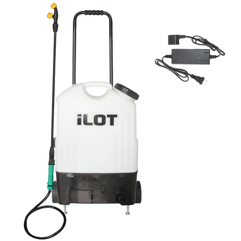iLOT Never Pump Battery Operated Backpack Sprayer on Wheels in Lawn and Garden