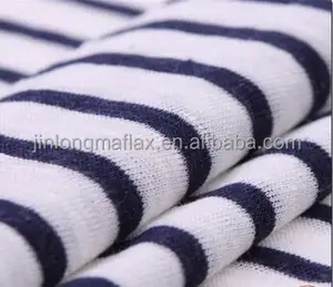 100% linen yarn dyed stripe knitting fabric