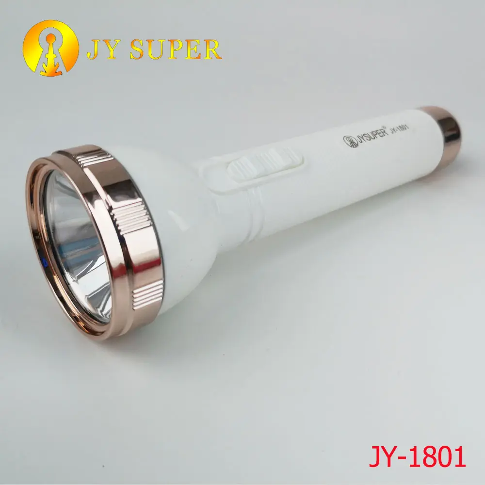 2019 JY SUPER nueva venta caliente de litio recargable linterna LED con la cola dinero comprobar lámpara JY1801 linterna