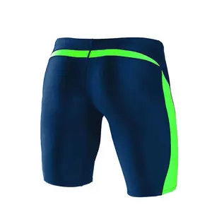 Plain color lycra men training jammer swimwear competition Swimsuit short boy compressed swimming trunk No.24a