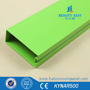 Resistente al calore 25x100mm Colore Venature del <span class=keywords><strong>legno</strong></span> di Figura di U Ufficio Falso Design del Soffitto - Product Image 2