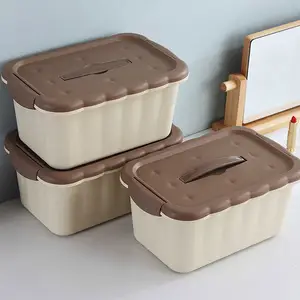 2024 yeni tasarım küçük taşınabilir çerez şeklinde aperatif kutusu eşya kutuları gıda şeffaf plastik saklama kabı kapaklı