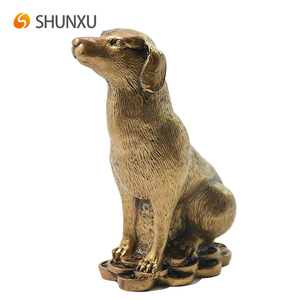 2018 Cane Zodiaco Cinese Anno Resina Cane con Feng Shui Moneta Da Collezione Figurine Table Desk Decor Fortunato Statua - Product Image 6