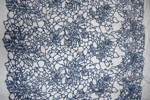 Bán Buôn Phi Hải Quân Màu Xanh 3D Thêu Ren Vải Với Ngọc Trai Và Sequins Ren Lưới Vải 5 Yards HY0716-6 - Product Image 6