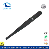 Pincettes ESD en plastique, noires conductrice, pour les opérateur de fabrication industrielle, 5 pièces