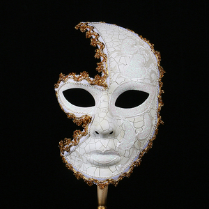<span class=keywords><strong>Masque</strong></span> de carnaval <span class=keywords><strong>pour</strong></span> femmes, <span class=keywords><strong>masque</strong></span> de fête de mariage, <span class=keywords><strong>masque</strong></span> de mascarade, <span class=keywords><strong>masque</strong></span> complet en plastique blanc, écologique, réutilisable, sur un bâton - Product Image 3