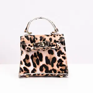 Mode Leopard faux leder mini tote tasche, mini kreuz körper handtasche für dame