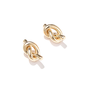 Gemnel di moda minimalista 925 in <span class=keywords><strong>argento</strong></span> placcato oro gioielli nodo perno <span class=keywords><strong>Mini</strong></span> taglio orecchino da donna - Product Image 1