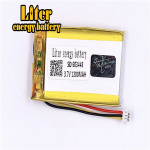 Connector 1,5-3 p 3,7 V 603448 1200 mAh rechargeable LiPo battery solar Li ion polymer lithium battery with PCM - Product Image 1