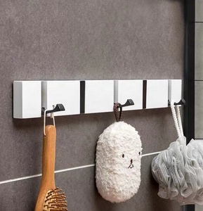 High Quality Entryway Wooden Clothes Hanger Bamboo <strong>Wall</strong> Mounted <strong>Coat</strong> <strong>Rack</strong> With 5 Dual Rails Hooks for Hanging Towels Hats Key - Product Image 2