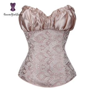 Apricot của phụ nữ ren lên xương cộng với kích thước áo nịt ngực và bustiers sexy Shapewear satin Phục Hưng hàng đầu đám cưới cô dâu korsett - Product Image 2