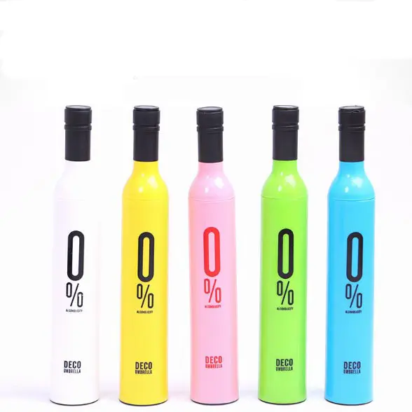 결혼식 waterbottle 모양 다채로운 술병 UV 입히는 귀여운 비 우산