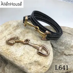 Hot Sale Schmuck Gold/Roségold Horse Snaffle Bit Easy Hook Clasp Charm für Leder armband