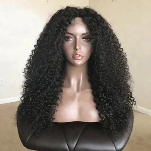 Diepe Krullende Braziliaanse Haar 18 Inch Groothandel 18 Inch Afro Kinky Krullend Maleisische Maagd Haar Volledige Kant Pruik Met Baby haar