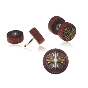 Anting-Anting Kayu Potongan Laser Belum Selesai, Perhiasan Anting-Anting Skeleton Wood Anak Laki-laki