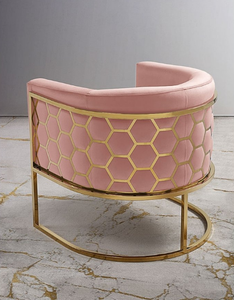 <span class=keywords><strong>Fauteuil</strong></span> lounge de luxe avec dossier en nid d'abeille, <span class=keywords><strong>fauteuil</strong></span> d'appoint en acier inoxydable pour hôtel, café, maison - Product Image 5