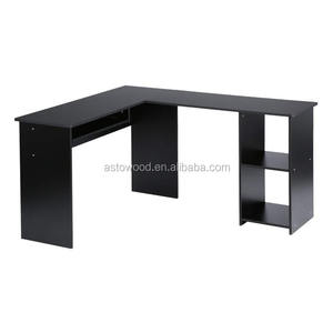 <span class=keywords><strong>Bureau</strong></span> d'angle pour ordinateur en forme de L, poste de travail moderne pour la maison ou le <span class=keywords><strong>bureau</strong></span>, avec <span class=keywords><strong>plateau</strong></span> coulissant silencieux pour clavier et 2 étagères - Product Image 4