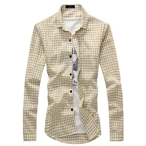 Últimos diseños de la camisa para los hombres 2016 hombres de manga larga camisas de tela escocesa - Product Image 1