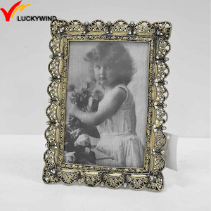 Luckywind Jewelled Small Vintage Metal <strong>Picture</strong> Photo <strong>Frames</strong> for <strong>Wedding</strong> - Product Image 2