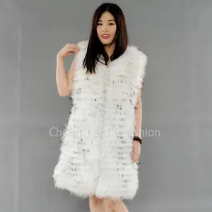 CX-G-B-178A Real Piel de mapache chaleco Canadá de las mujeres ropa de invierno